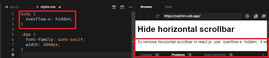 how-to-remove-horizontal-scrollbar-in-react-js-reactjssnippet