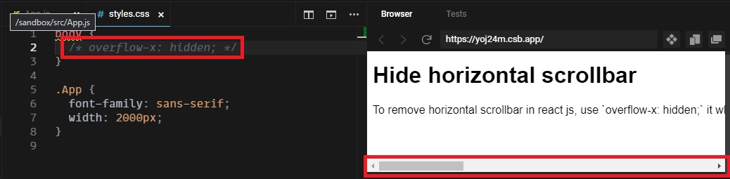 how-to-remove-horizontal-scrollbar-in-react-js-reactjssnippet