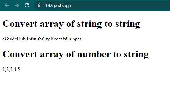 convert array of string to string